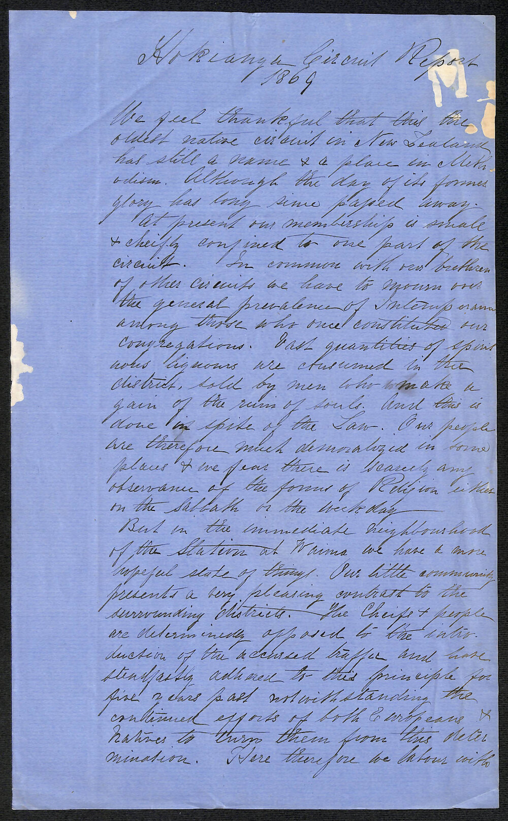 Hokianga Circuit &ndash; Hokianga Circuit Report by Rev. William Rowse