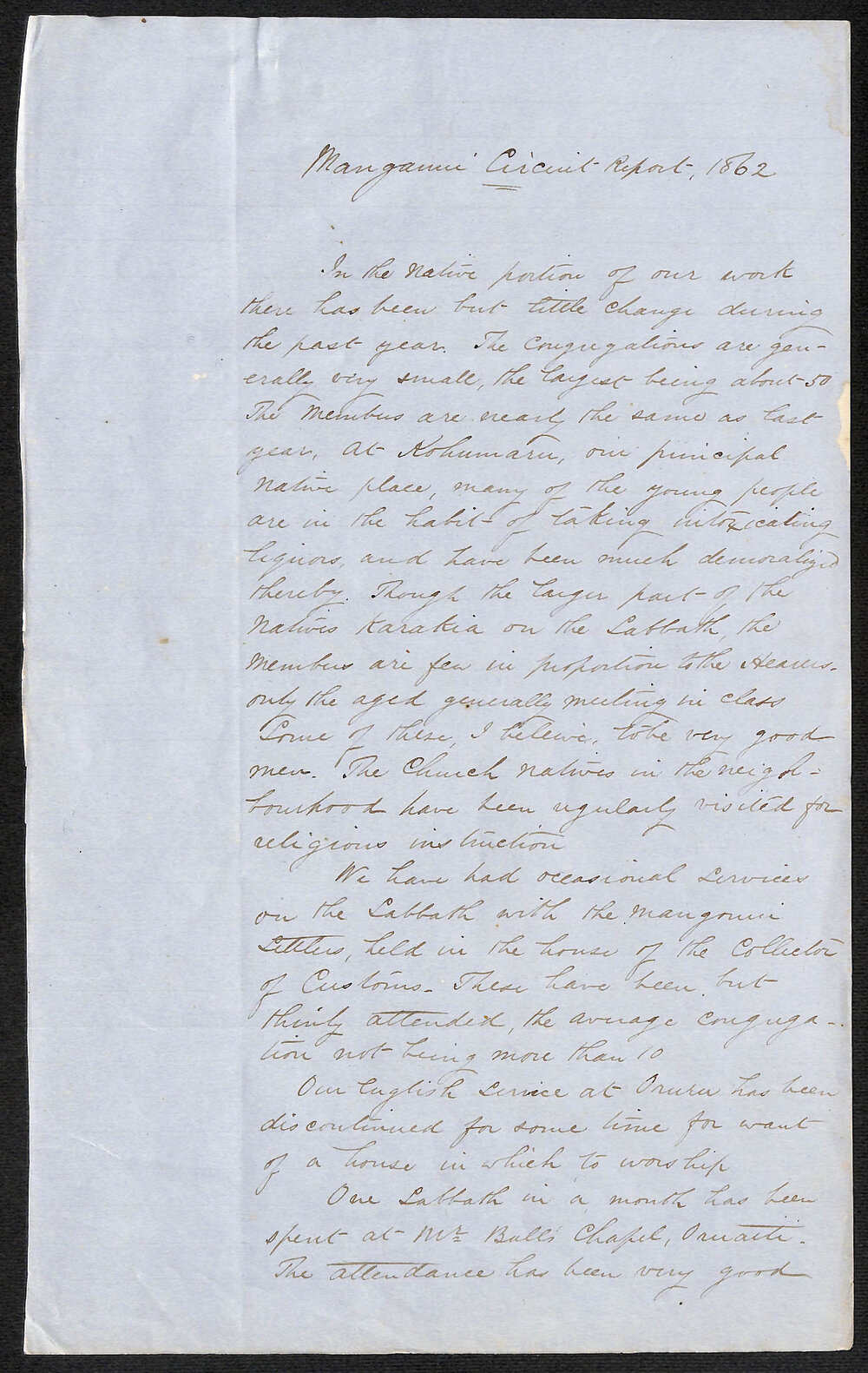 Manganui Circuit &ndash; Manganui Circuit Report by Rev. William Kirk