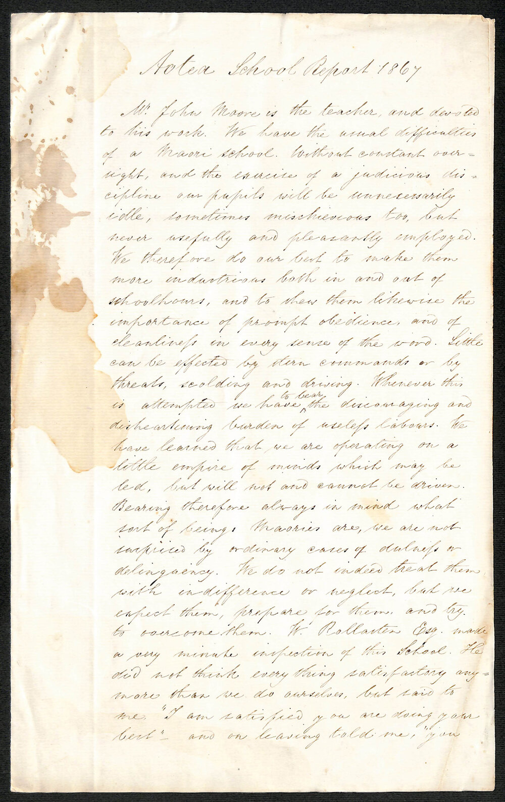 Raglan, Kawhia, Aotea, Waingaroa, Karakariki, &amp; Waipa Circuit &ndash; Aotea and Karakariki Schools Report by Rev. C. H. Schnackenberg