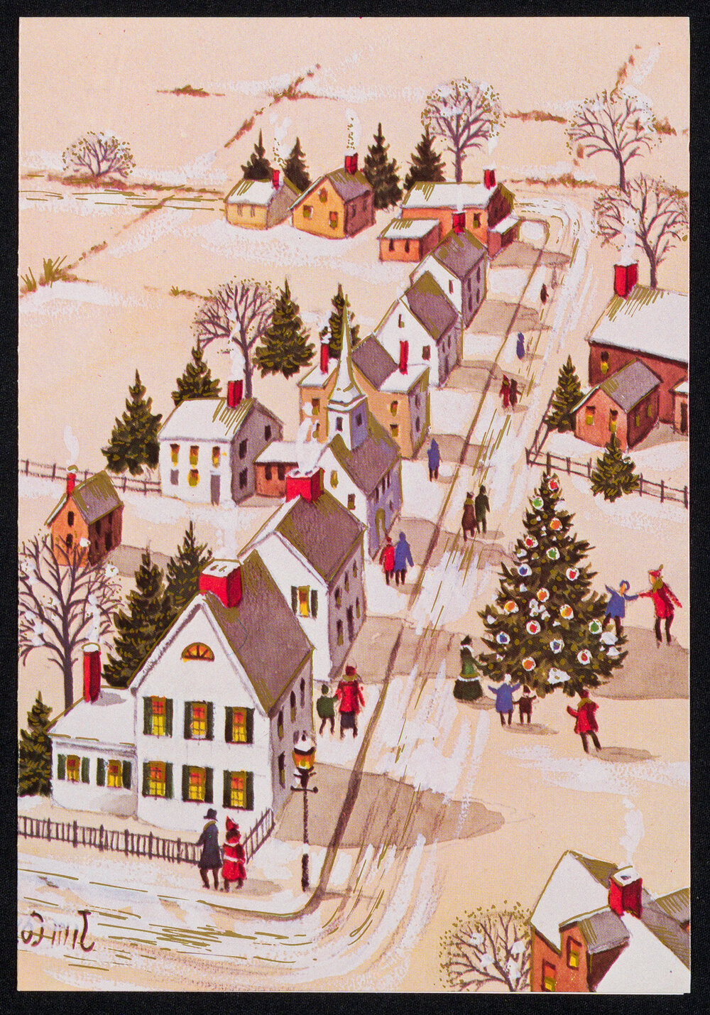 Christmas Card Addressed to Sister Irene Hobbs from Rev. Wesley A. Chambers