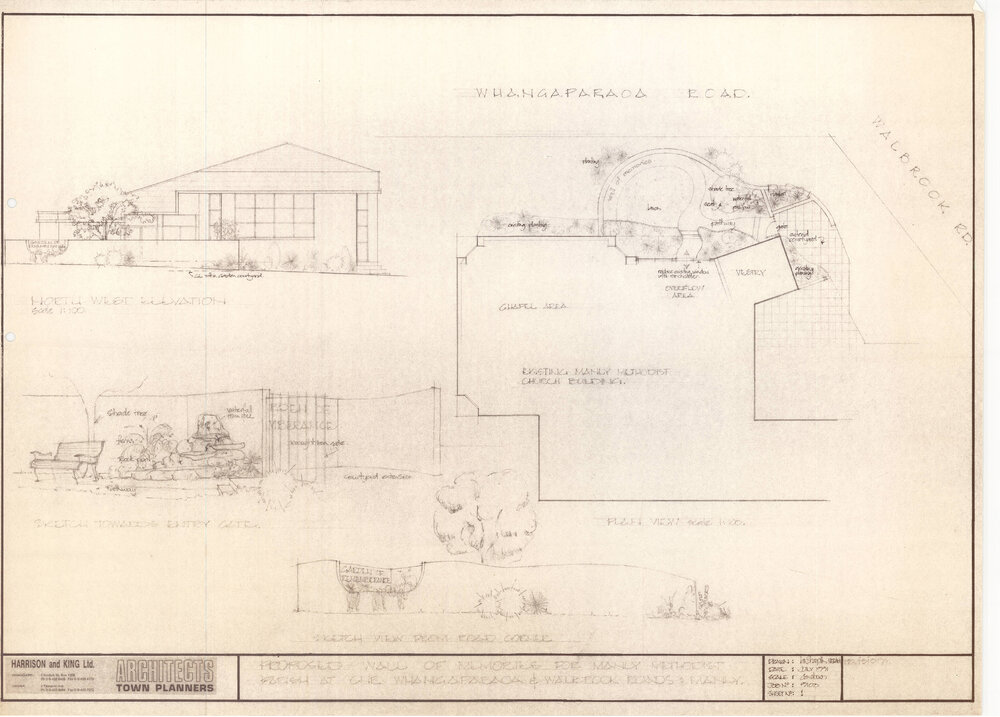 Proposed Wall of Memories for Manly Methodist Parish at Corner Whangaparāoa and Walbrook Roads: Manly