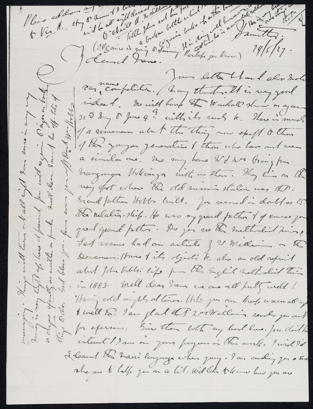 Letter Addressed to Irene from W. Hobbs [William Hobbs]