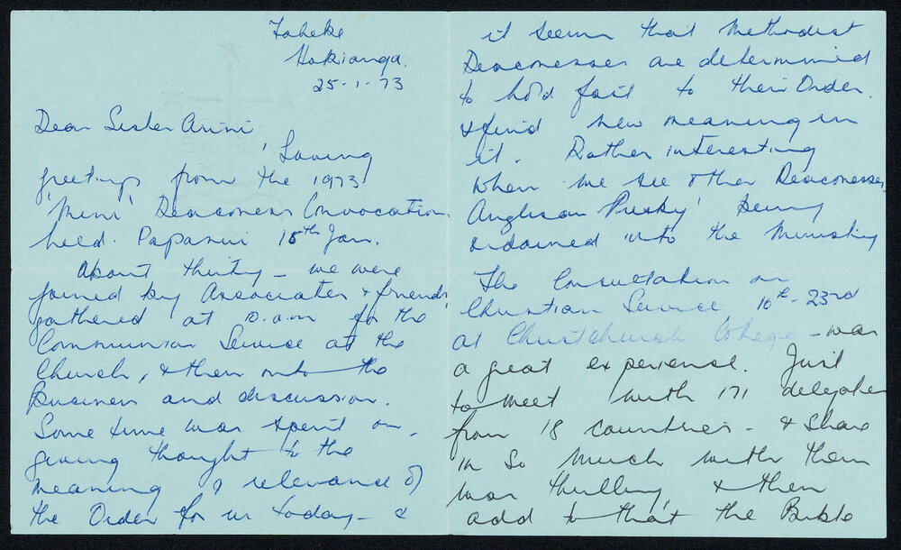 Letter Addressed to Sister Airini from Barbara Miller