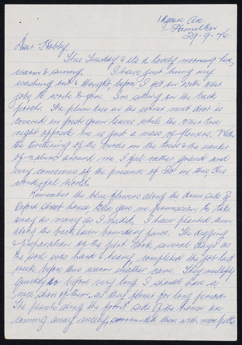 Letter Addressed to Hobby [Sister Hobbs] from Heeni [Sister Wharemaru]