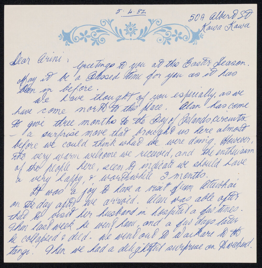 Letter Addressed to Airini from [Violet] Jones
