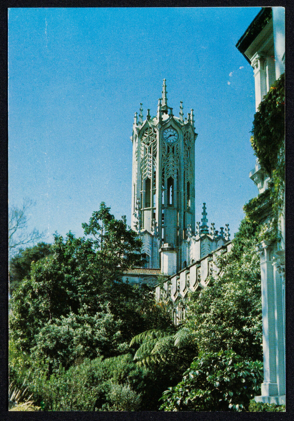 Postcard with Photograph of the University of Auckland Clock Tower Addressed to Sister Hobbs from Leila S.H.
