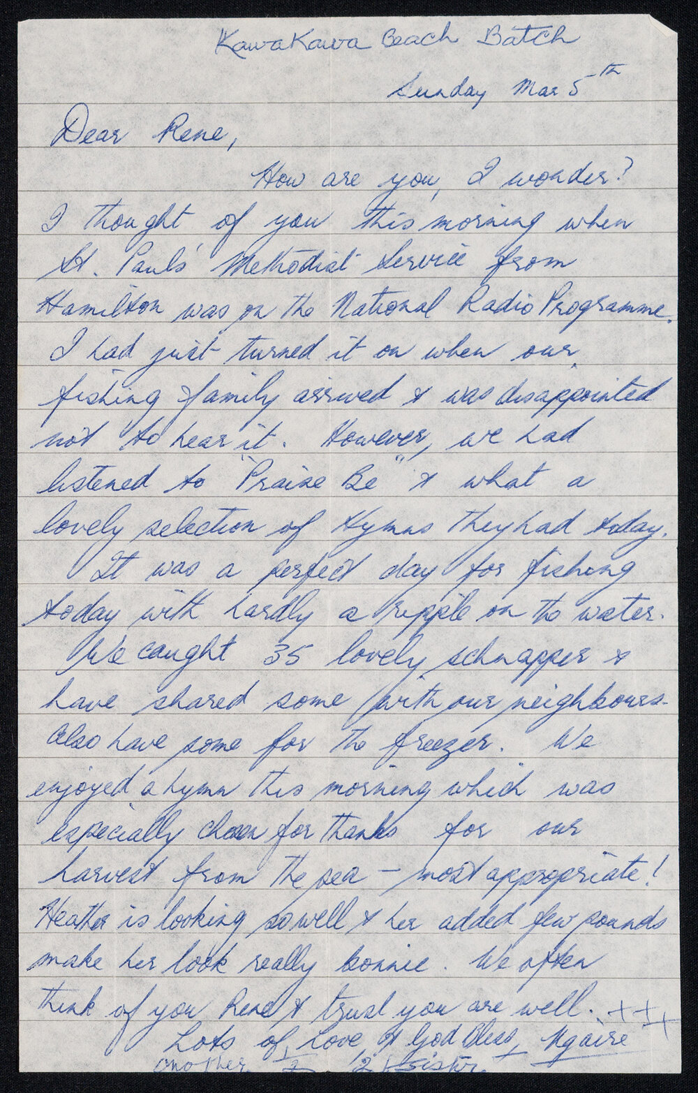 Letter Addressed to Rene [Sister Hobbs] from Ngaire [Her Half-Sister and Mother of Ngaire Ann]