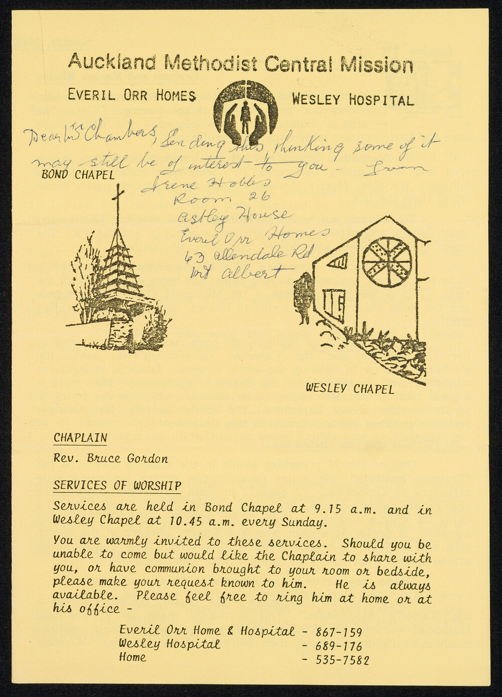 Newsletter for Auckland Methodist Central Mission - Everil Orr Homes - Wesley Hospital - Sunday, 25th June, 1989