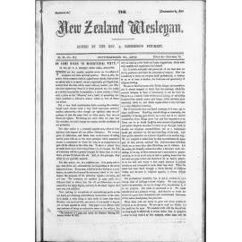 The New Zealand Wesleyan - 30th November 1872