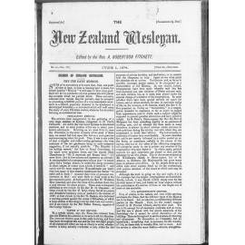 The New Zealand Wesleyan - 1st June 1874