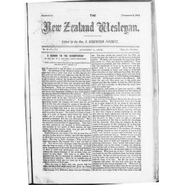 The New Zealand Wesleyan - 1st August 1874
