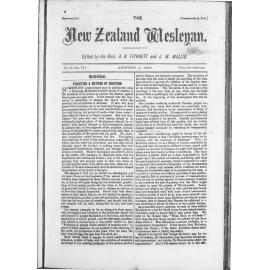 The New Zealand Wesleyan - 1st August 1876