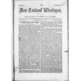 The New Zealand Wesleyan - 1st November 1876