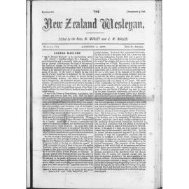 The New Zealand Wesleyan - 1st August 1877