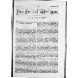 The New Zealand Wesleyan - 1st November 1877