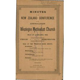 Australasian Wesleyan Methodist Church, New Zealand - Minutes of the Twenty-Seventh Annual Conference held at Auckland, March 2nd to March 14th, 1900