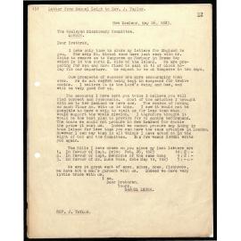 Letter to Rev. J. Taylor from Samuel Leigh