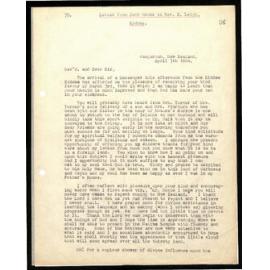 Letter to Rev. S. Leigh from John Hobbs