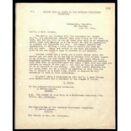 Letter to Secretaries from W. White