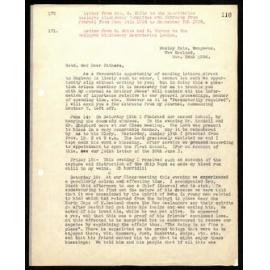 Letter to Secretaries from W. White