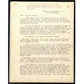 Letter to Secretaries from Rev. Nathaniel Turner