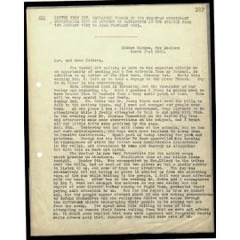 Letter to Secretaries from Rev. Nathaniel Turner