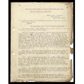 Journal extracts to Secretaries from John Hobbs