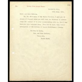 Letter from James Stack
