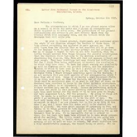 Letter to Secretaries from Nathaniel Turner