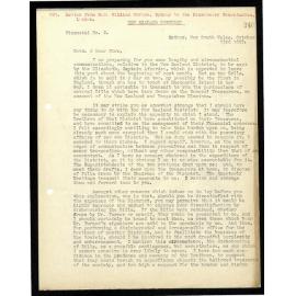 Letter to Secretaries from Rev. William Horton