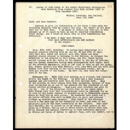Letter and Journal extracts to Secretaries from John Hobbs