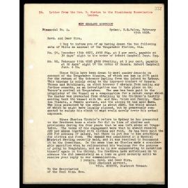 Letter to Secretaries from Rev. W. Horton