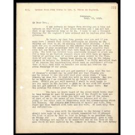 Letter to Rev. W. White from John Hobbs