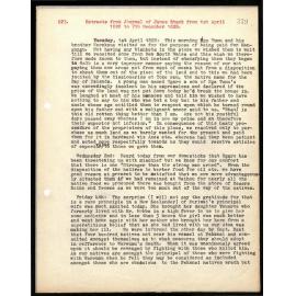 Journal extracts from James Stack