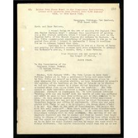 Letter and journal extracts to Secretaries from James Stack