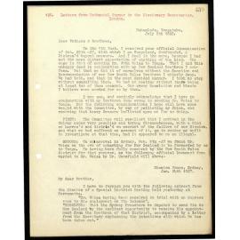 Letter to Secretaries from Nathaniel Turner