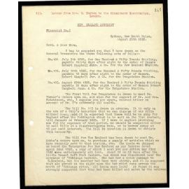 Letter to Secretaries from Rev. W. Horton