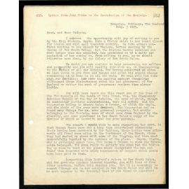 Letter to Secretaries from John Hobbs