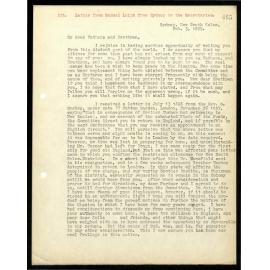 Letter to Secretaries from Samuel Leigh