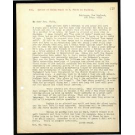 Letter to W. White from James Stack