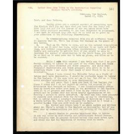 Letter to Secretaries from John Hobbs
