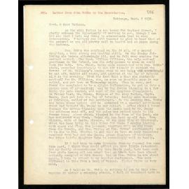 Letter to Secretaries from John Hobbs