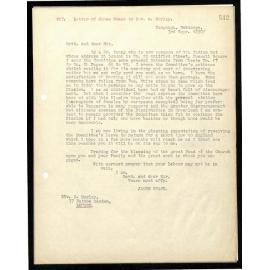 Letter to Rev. G. Morley from James Stack