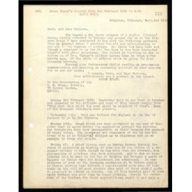 Journal extracts to Secretaries from James Stack