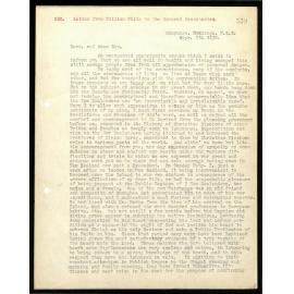 Letter to Secretaries from William White