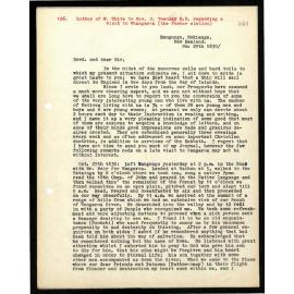Letter to Rev. J. Townley from W. White