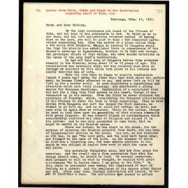 Letter to Secretaries from White, Hobbs, and Stack