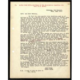 Letter to Secretaries from Hobbs and Stack
