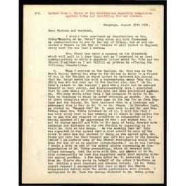 Letter to Secretaries from W. White