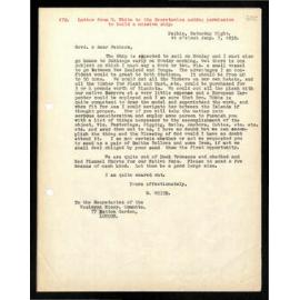 Letter to Secretaries from W. White